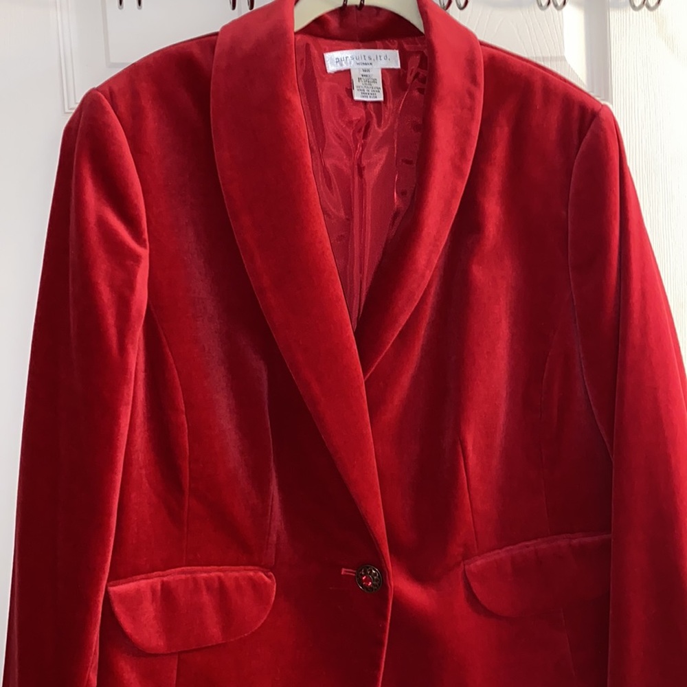 Pursuits, ltd. Velveteen suit jacket. SZ 14W.